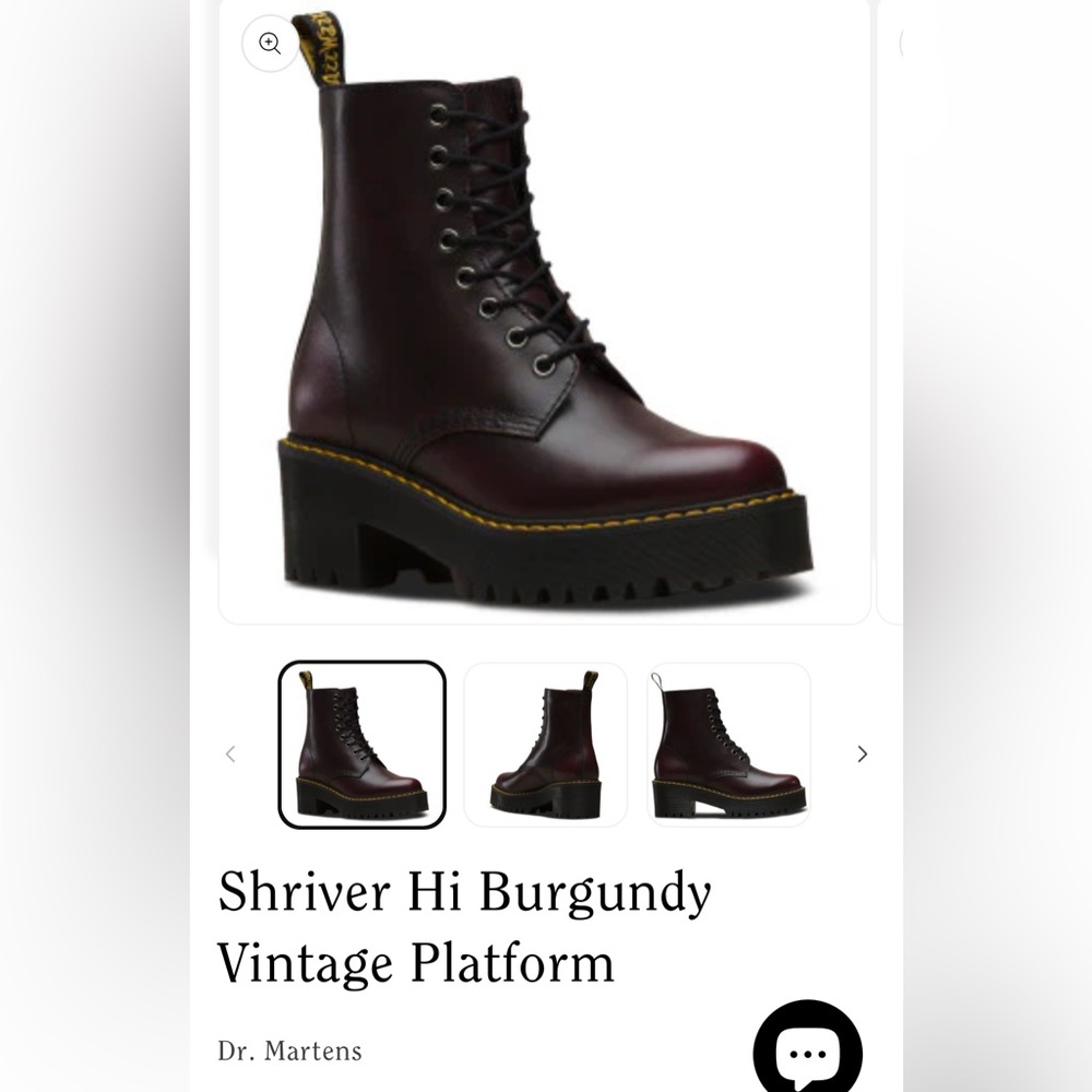 Dr. Martens Shriver Hi Burgundy Boots Size 7